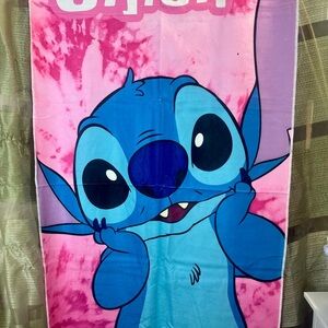 Stitch Beach Towel - Pink & Blue Disney Character